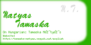 matyas tamaska business card